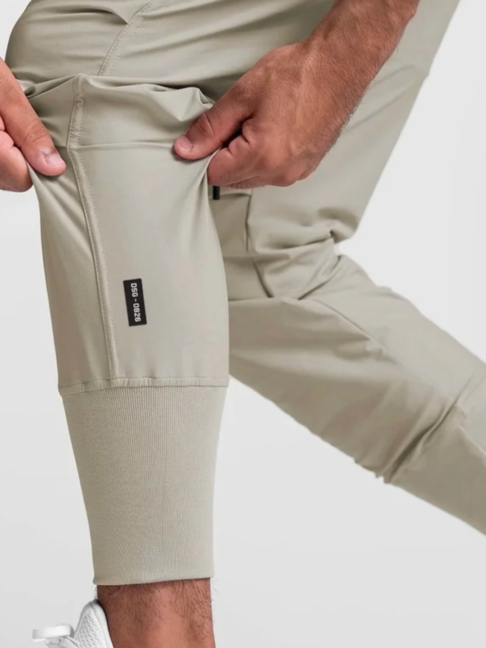 ASRV Cream Tetra Lite Joggers with Black Drawstring